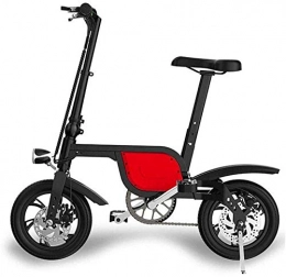 YOUSR Bicicleta YOUSR Bicicleta Eléctrica Plegable, Bicicleta Plegable Eléctrica, Mini Coche Eléctrico Plegable para Adultos, Bicicleta Eléctrica Plegable De Aluminio De 12 Pulgadas Red