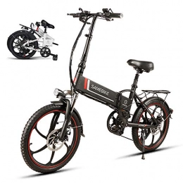 YSHUAI Bicicleta YSHUAI Bicicleta Eléctrica Plegable De 20 Pulgadas E Bike Bicicletas Eléctricas, Bicicleta De Montaña Eléctrica, Motor De 350W Batería De Litio De 10.4Ah Shimano 7 Velocidades 3 Moda, Negro