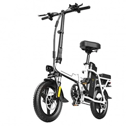 YXZNB Bicicleta YXZNB Bicicletas Electricas, 14 Pulgadas 48V Bicicleta Elctrica con Batera De Litio De 350 W, Ciudad De Bicicletas / 80 Kilometros, con El Pedal del Pie, Blanco