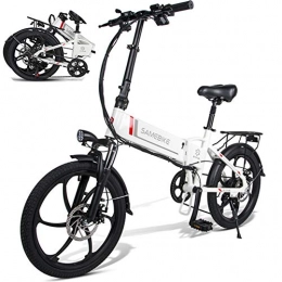 ZFY Bicicletas eléctrica ZFY Bicicleta Elctrica Plegable Inteligente Ciclomotor De 7 Velocidades Bicicleta Elctrica 350W 25-35 Km / H Bicicleta De 20 Pulgadas, White-153 * 112cm