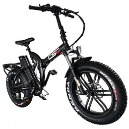 ZHXH Bicicletas eléctrica ZHXH Bicicleta Eléctrica del Motor 20 Pulgadas De Neumáticos 4.0 48V 500W 15.6A Batería De Litio Que Dobla La E-Bici, Negro