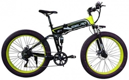 ZJZ Bicicletas eléctrica ZJZ Bicicleta eléctrica Bicicleta de montaña Plegable Moto de Nieve asistida por energía Adecuado para Deportes al Aire Libre Batería de Litio 48V350W, Verde, 48V10AH