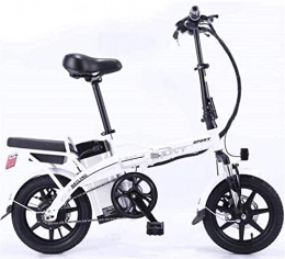 ZJZ Bicicleta ZJZ Bicicleta eléctrica de Acero al Carbono, batería de Litio Plegable, Coche, Bicicleta eléctrica Doble para Adultos, autoconducción, para Llevar, Blanco, 25A