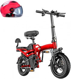 ZJZ Bicicletas eléctrica ZJZ Bicicleta eléctrica Plegable de 14 '', Bicicleta eléctrica con Motor de 250 W con batería de Iones de Litio extraíble de 48 V y 10 Ah, Frenos de Disco Doble, Mango Plegable