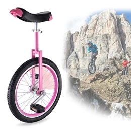 Lhh Bicicleta Lhh Monociclo Monociclos para Niños Adultos Principiantes, Ejercicio de Ciclismo de Equilibrio de Neumáticos de Montaña Antideslizante, con Sillín de Diseño Ergonómico - Rosa (Size : 20inch Wheel)