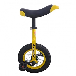 ywewsq Bicicleta Monociclo de Ruedas pequeño de 12"para niños, niñas, para Principiantes Uni-Cycle, para niños pequeños de 4 a 8 años, Estructura de Metal y Asiento cómodo (Color: Amarillo)
