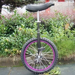 SERONI Monociclo SERONI Monociclo 14" / 16" / 18" / 20" Monociclo para niños / Adultos / Entrenador, Bicicleta de Ejercicio de Ciclismo de Equilibrio de neumáticos de montaña Antideslizante Ajustable en Altura, púrpura