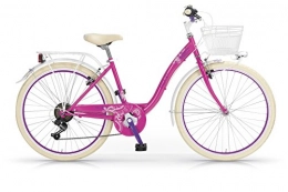 MBM Paseo Bicicleta MBM FLEUR 24 "1S marco de acero - cesta de la bicicleta incluido (Magenta)