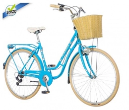 breluxx Paseo breluxx Venera Fashion Karma 2019 - Bicicleta de Ciudad para Mujer (28", con Cesta y luz, 6 Marchas), Color Azul