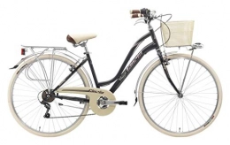 CINZIA Bicicleta CINZIA - Bicicleta de mujer de viaje 28 Shimano 6 V negro perla