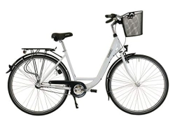 Hawk Bicicleta HAWK City Wave Premium Plus - Cesta (26 pulgadas, 3G), color blanco