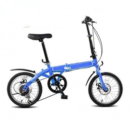 LQ&XL Bicicleta 16 Pulgadas Bici para Niños y Niñas, Bicicleta Juvenil Plegable para Adulto, 21 Velocidades Bici para Hombre y Mujerc, Doble Freno Disco, Montar al Aire Libre / Blue