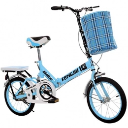 GOLDGOD Bicicleta 20 Pulgadas Plegable Bicicleta Para Niños Plegado Rápido Bicicleta Velocidad Variable Absorción De Impacto Estructura De Acero Al Carbono Bicicleta Con Asiento Y Manillar Ajustables En Altura, Azul