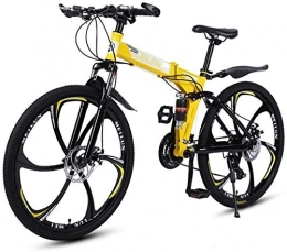 Llpeng Plegables 26 bicicletas de montaña plegable pulgadas, 6 Cortador de ruedas de acero al carbono de alta velocidad variable del marco doble absorción de impactos, todo terreno rápida plegable for adultos biciclet