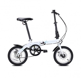 AOHMG Plegables AOHMG Bicicleta Plegable Peso Ligero Velocidad nica Bici Plegable, con Sillin Confort Bastidor Duradero, White_14in