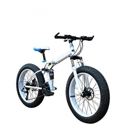 AYHa Plegables AYHa Bicicletas de montaña para adultos, doble freno de disco 20 / 26 pulgadas plegable 4.0 Fat Tire Bike 7 / 21 / 24 / 27 / 30 velocidad con la absorción de choque, Negro, B 30 Velocidad