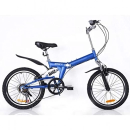 B-D Plegables B-D Bicicletas Plegables De 20 Pulgadas para Mujer, Marco De Acero De Alto Carbono, Doble Suspensión Ligera Bicicleta Plegable Urbana para Estudiante Unisex, 5 Opciones De Color, Azul