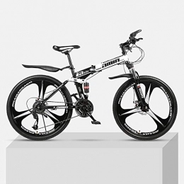 Chengke Yipin Plegables Bicicleta de montaña 24 pulgadas marco de acero de alto carbono plegable de una rueda doble absorcin de impactos estudiantes masculinos y femeninos ciclismo de montaña-Negro_30 velocidades