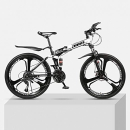 Chengke Yipin Plegables Bicicleta de montaña Marco de acero de alto carbono plegable de una rueda de 26 pulgadas con doble velocidad de amortiguacin para hombres y mujeres bicicleta todoterreno-Negro_24 velocidades