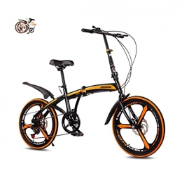 DYM Bicicleta Bicicleta Plegable de 20 Pulgadas, Velocidad Variable, Freno de Disco Doble, Bicicleta para Mujeres Adultas, Unisex, aleación de Aluminio, Ciudad, Camino cómodo (Color:Blcak B, Size:Railway)