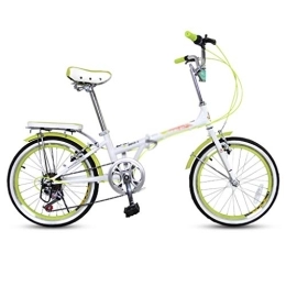 Bicicletas Plegables Bicicletas Plegable 20 Pulgadas Velocidad Variable For Adultos For Niños 7 Speed (Color : Green, Size : 20 Inches)