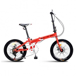 Bicicletas Plegables Bicicletas Plegable 20 Pulgadas Velocidad Variable For Nios For Estudiantes (Color : Red, Size : 20 Inches)