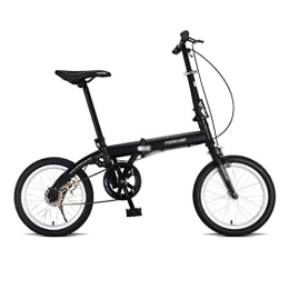 Bicicletas Plegables Bicicletas Plegable For Estudiantes 16 Pulgadas Ligeras For Niños Regalo For Niños (Color : Black, Size : 16 Inches)
