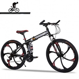 Dapang Plegables Dapang Bicicleta de montaña con suspensión Completa. Cuadro de Aluminio de 21 velocidades, Bicicleta de 26 Pulgadas, Black
