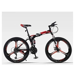  Plegables Deportes al Aire Libre Bicicleta de montaña Plegable de 26"Bicicleta de Doble suspensión de 27 velocidades Bicicleta de Freno de Disco Dual