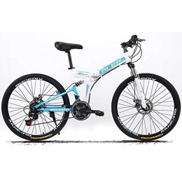 WuZhong Bicicleta F Bicicleta de montaña plegable Bicicleta Estudiante Absorcin de doble choque Acero de alto carbono Frenos de doble disco Velocidad todoterreno Bicicleta para adultos 24 Velocidad 26 pulgadas