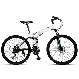 FGKLU Plegables FGKLU Bicicleta de montaña Plegable para Adultos de 26 Pulgadas, Bicicletas MTB para Hombres y Mujeres, Frenos de Disco Doble de Acero de Alto Carbono de 21 velocidades para Exteriores