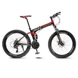 GAOTTINGSD Bicicleta GAOTTINGSD Bicicleta de montaña Bicicletas MTB 21 velocidades MTB del Camino de Bicicletas Plegables de Ruedas for los Hombres de Las Mujeres Adultas (Color : Red, Size : 24in)