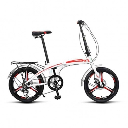 GDZFY Plegables GDZFY 20in Plegable Bicicleta De Montaña, Completo Doble Suspensión, para Estudiantes Trabajadores De Oficina Viajar Al Trabajo, Cambio De 7 Velocidades Adulto Bicicleta Plegable Urbana B 20in