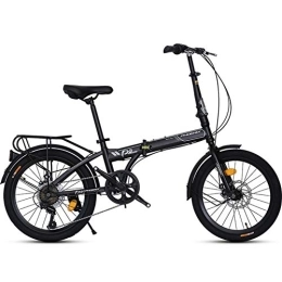 GDZFY Plegables GDZFY 20in Plegable Bicicletas De Montaña, Ligero Mini Ciudad Bicicleta para Estudiantes Trabajadores De Oficina, Transmisión Bike Plegables con Suspensión Completa Negro 20in