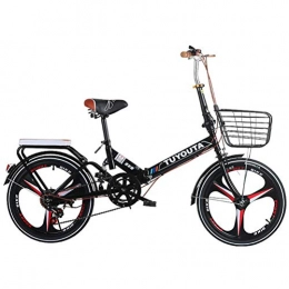 GOLDGOD Bicicleta GOLDGOD Plegable Bicicleta Hombres Y Mujeres Adultos 20 Pulgadas Absorción De Impacto Plegable Bicicleta Velocidad Variable Bicicleta con Manillares Antideslizantes Y Asiento Ajustable En Altura