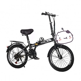 GWL Plegables GWL Bicicleta Plegable para Adultos, 20 Pulgadas Bike Sport Adventure - Bicicleta para Joven, Mujer Mountain Bike, Rueda de Torre Premium de 6 velocidades / Black