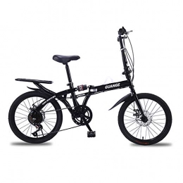 OFAY Bicicleta Hombres Mujeres Bicicleta Plegable Bicicleta Plegable De 20 Pulgadas 7 Engranajes Bicicleta Plegable De Absorción De Impactos De Alta Resistencia Hecha De Aluminio Bicicleta Urbana, Negro, 20 inch A