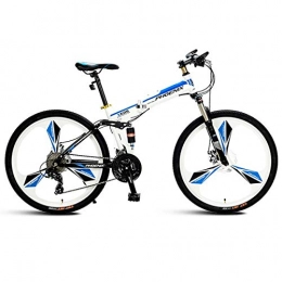KOSGK Plegables KOSGK Bicicleta Hombre Trail Mens 26 'Wheel Mountain Bike 27 Speed Small 17' Cuadro para Taller Riders, Azul