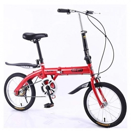 KXDLR Bicicleta KXDLR 16" De Aleacin Ligera Plegable De Bici De La Bicicleta, Frenos De Doble V-Style, Rojo