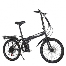 KXDLR Plegables KXDLR 20 '' Bicicleta Plegable, 6 Velocidad Engranajes, Marco De Acero Al Carbono, Plegable Compacto De Bicicletas para Adultos Parrilla De Llevar, Y Pata De Cabra