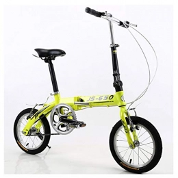 KXDLR Plegables KXDLR Bicicleta Plegable, Ideal para Montar A Caballo De La Ciudad, Estructura Ligera De Aluminio, Guardabarros Delantero Y Trasero Y V-Estilo Brakes14 Pulgadas Ruedas, Verde