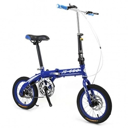 KXDLR Plegables KXDLR Campo De La Bici Plegable De Aluminio De 21" con Doble Freno De Disco Y Defensas, Azul