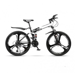 LQ&XL Bicicleta LQ&XL Bicicleta de Montaña Plegable, MTB Bici para Hombre y Mujerc, 24 Pulgadas 26 Pulgadas, Bicicleta Adulto con Doble Freno Disco, 30 Velocidades / White / 26
