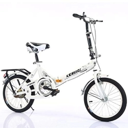  Plegables LSBYZYT Bicicleta Plegable, Bicicleta Ultraligera de 20 Pulgadas, Bicicleta portátil para Adultos-Blanco_Excluyendo Cesta para Bicicletas
