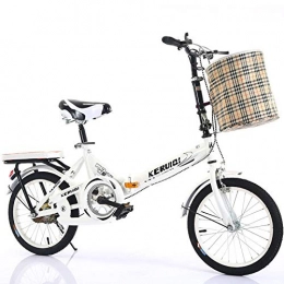  Plegables LSBYZYT Bicicleta Plegable, Bicicleta Ultraligera de 20 Pulgadas, Bicicleta portátil para Adultos-Blanco_Incluye Cesta para Bicicletas