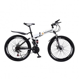  Plegables Novokart-Deportes Plegables / Bicicleta de montaña radios de Rueda de 24 Pulgadas, Blanco