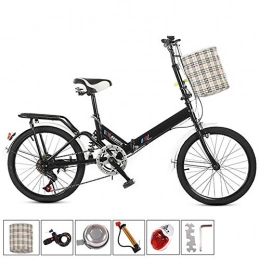 OFAY Bicicleta OFAY Bicicleta De Montaña Plegable para Mujer Bicicleta Plegable De 20 Pulgadas Bicicleta De 6 Velocidades Commuter Bicicleta Plegable Bicicleta para Estudiantes Adultos, Negro, 6 Speed B