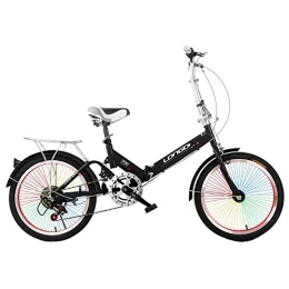 PLLXY Bicicleta PLLXY 20in Fibra De Carbono Bicicleta Plegable para Urban Riding, Compacto Unisex Bicicleta Plegable Urbana, Cambio De 7 Velocidades Suspensión Bike Plegables A 20in