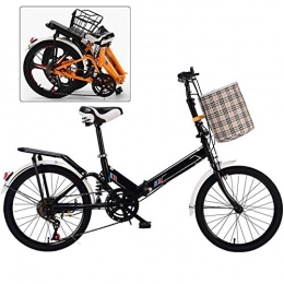 ROYWY Bicicleta ROYWY Bicicleta Plegable, 20 Pulgadas Bicicleta Juvenil, 7 Velocidades Bicicleta Infantil, Bici para Niños y Niñas, Montar al Aire Libre / Negro / B