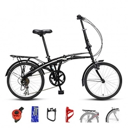 ROYWY Bicicleta ROYWY MTB Bici para Adulto, 20 Pulgadas Bicicleta de Montaña Plegable, 7 Velocidades Velocidad Variable Bici, Bicicleta de Montaña Unisex / Black White